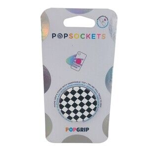 NEW popsocket checkerboard swappable top cell phone grip